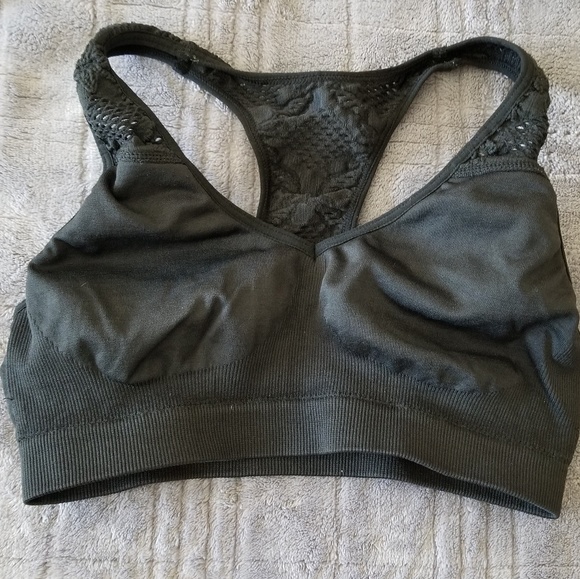 SO Other - Embroidered black sports bra